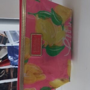 Lilly Pulitzer Pink and Green Jungle Cosmetic Bag